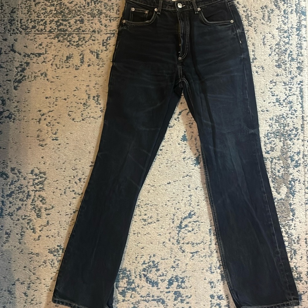 Zara Women's Dark Wash Straight Leg Denim Jeans Size 10